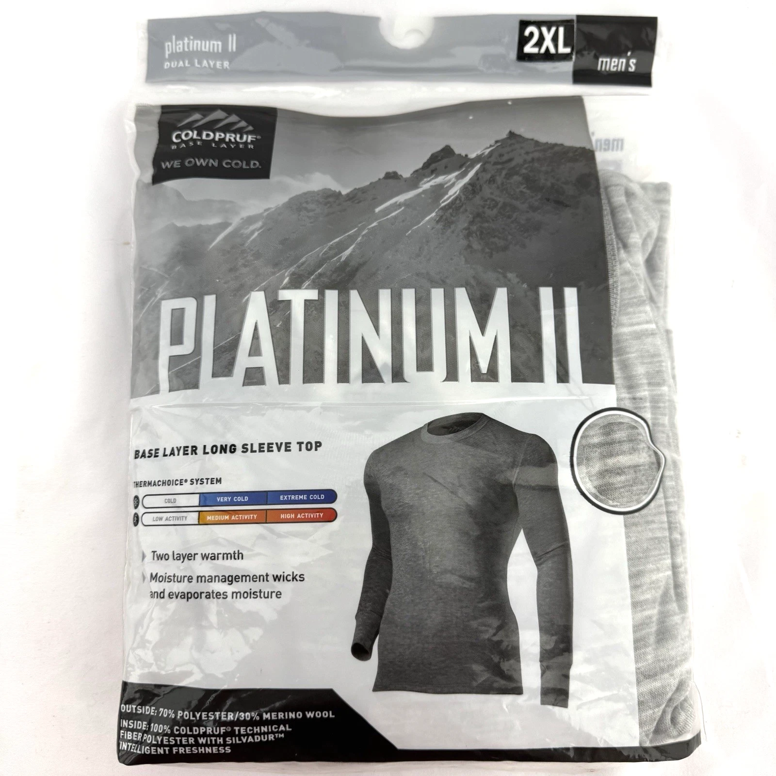 ColdPruf Platinum II Dual Layer Long Sleeve Crew Neck Men's 2XL Base Layer Top
Opens in a new window