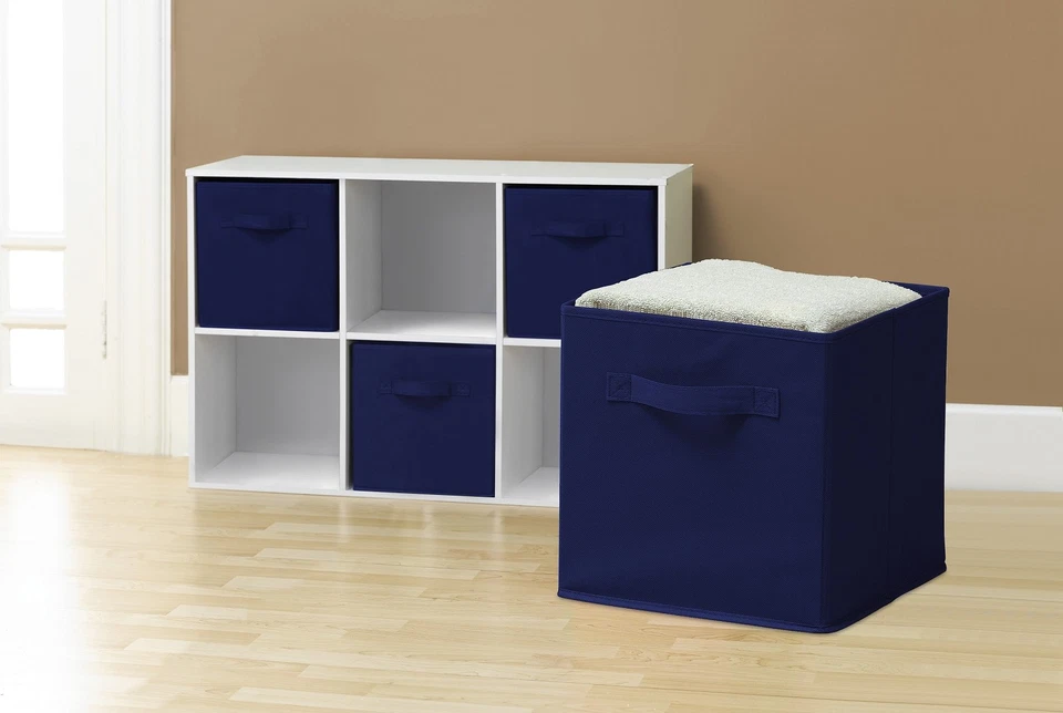 Sorbus Foldable Storage Cube Basket Bin (6 Pack, Navy Blue) - Image 2 of 4