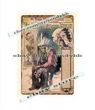 1908 William Lone Star Dietz football player native Indian dress tin sign