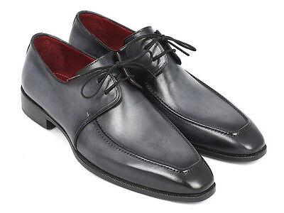 Chaussures de derby à tablier vendre gris et noir Paul Parkman pour hommes (ID#13SX51)
