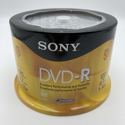 SONY DVD-R 50 Pack 4.7 GB 120 Min Blank Media Disc NEW / SEALED ...