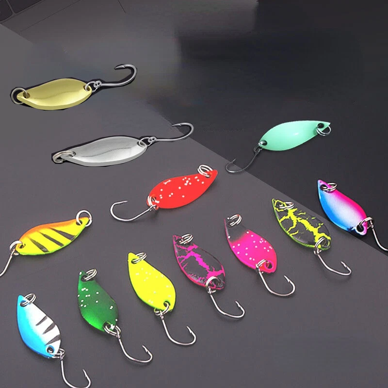 12 Pack 2.5g/3.5g/5g Micro Metal Spoon Fishing Lure Bass Fishing