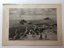 1887 Harpers Antique Print Cliff House & Sutro Baths San Francisco #1323