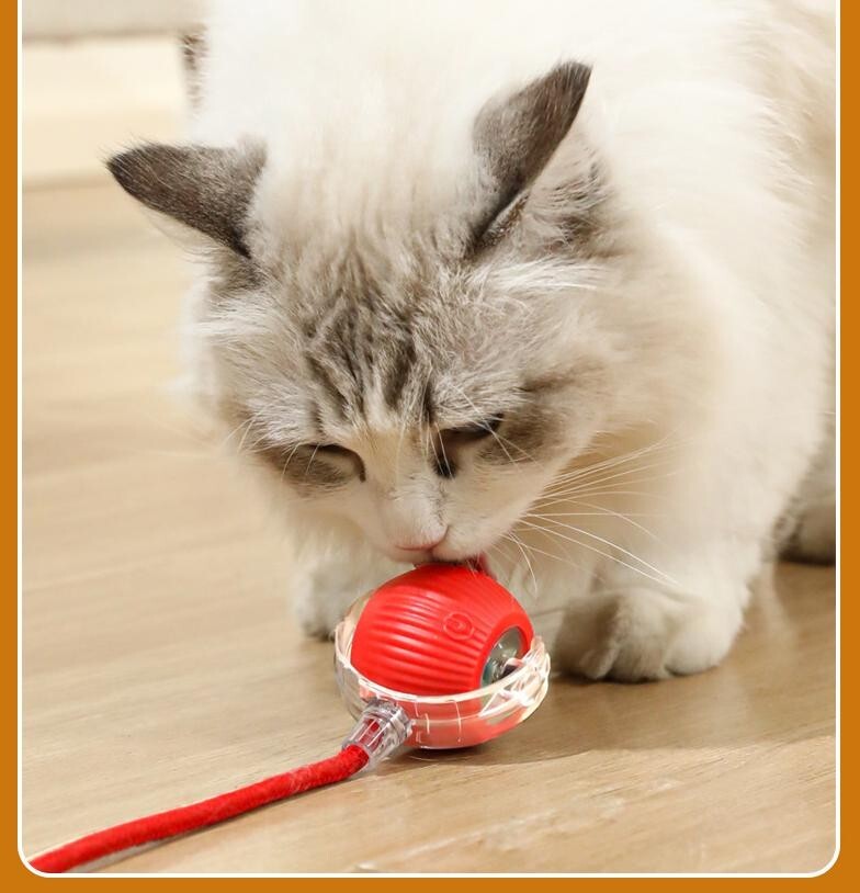 Smart Electric Rolling Ball Toy for Cats & Dogs - Automatic Self-Moving (RED)
