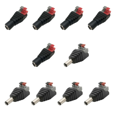 10x 12V DC Buchse Stecker Power Push Connector Adapter Buchse Buchse CCTV LED Kabel
