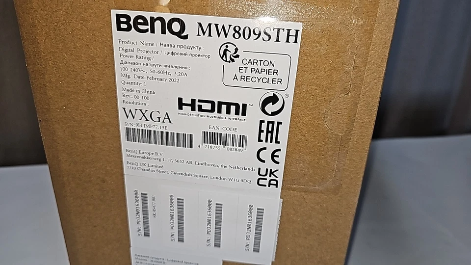 BenQ MW809STH Projektor Beamer Kurzdistanzprojektor WXGA 3500 Ansilumen - - Bild 4 von 4