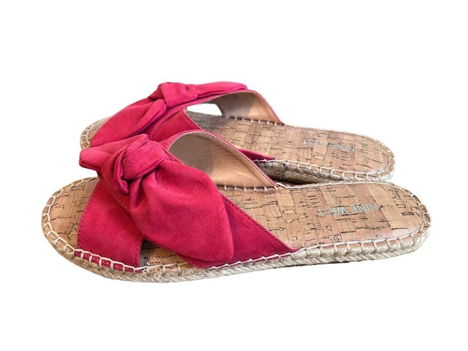 Sandalias 9,5 M Nine West Slide para mujer Bellah alpargata lazo rojo Foto 2 de 4