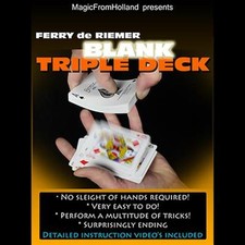 TRIPLE BICYCLE BLUE / BLANK DECK OF PLAYING CARDS - MAGIC TRICKS GAFF GIMMICK