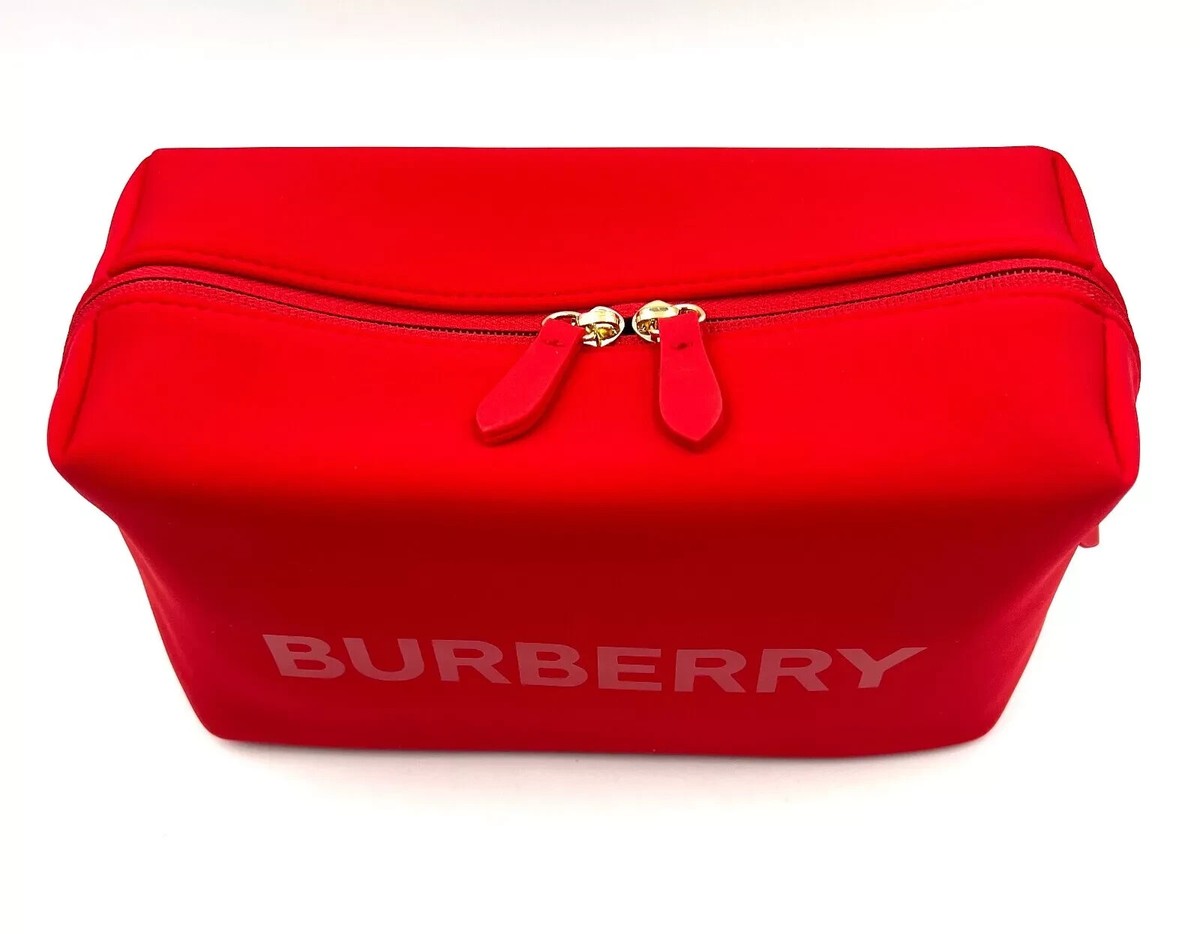 Burberry Logo Clutch Toiletry Bag Cosmetic Pouch Travel Case