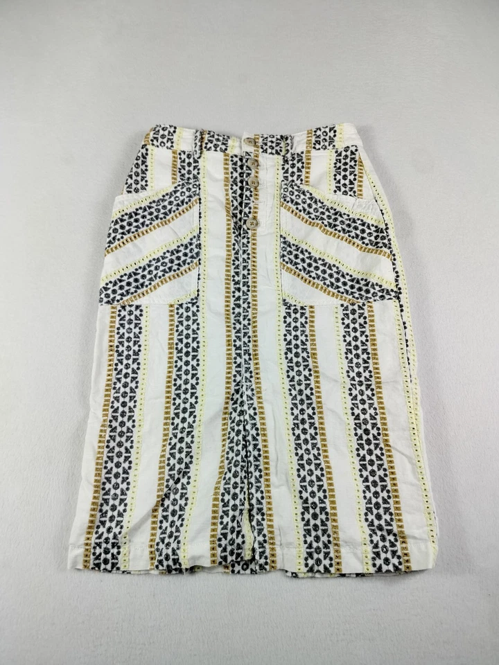 Falda lápiz Anthropologie para mujer 0 Quincy bordada ojales bohemia Foto 4 de 4