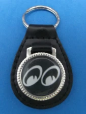 KUSTOM CUSTOM EYES AUTO LEATHER KEYCHAIN KEY CHAIN RING FOB #241 BLACK