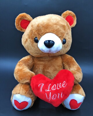 Teddybär 10 Zoll Plüschtier Kuscheltier Tröster hält I Love You Herzkissen