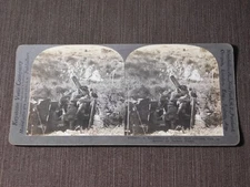 VINTAGE STEREOVIEW STEREOSCOPE CARD WWI BRITISH ANTI AIRCRAFT GUN BALKAN FRONT