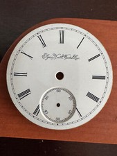 VINTAGE 18 SIZE ELGIN POCKET WATCH SINGLE SUNK PORCELAIN DIAL