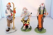 VINTAGE CERAMIC CLOWN FIGURINES by TOSCANY-LOT OF (3)