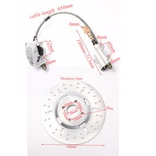 Rear Disc Brake Assembly Caliper Master Cylinder Disc Rotor for 110cc 125cc 140c