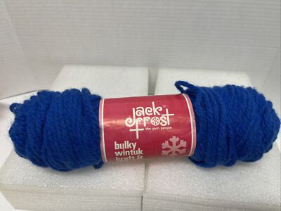 Jack Frost Blue Bulky Wintuk Kraft And Rug Yarn 4 Oz Pull Skein 3 Ply Art #2100