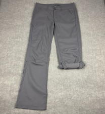 Prana Halle Pants Womens 8 Gray Convertible Roll Up Leg Gorpcore Hiking 32x31