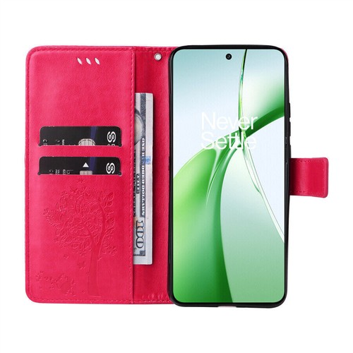 PU Leather Tree Cat Wallet Phone Case For OnePlus 11 12 12R Nord 4 CE 3 4 Lite - Picture 7 of 24