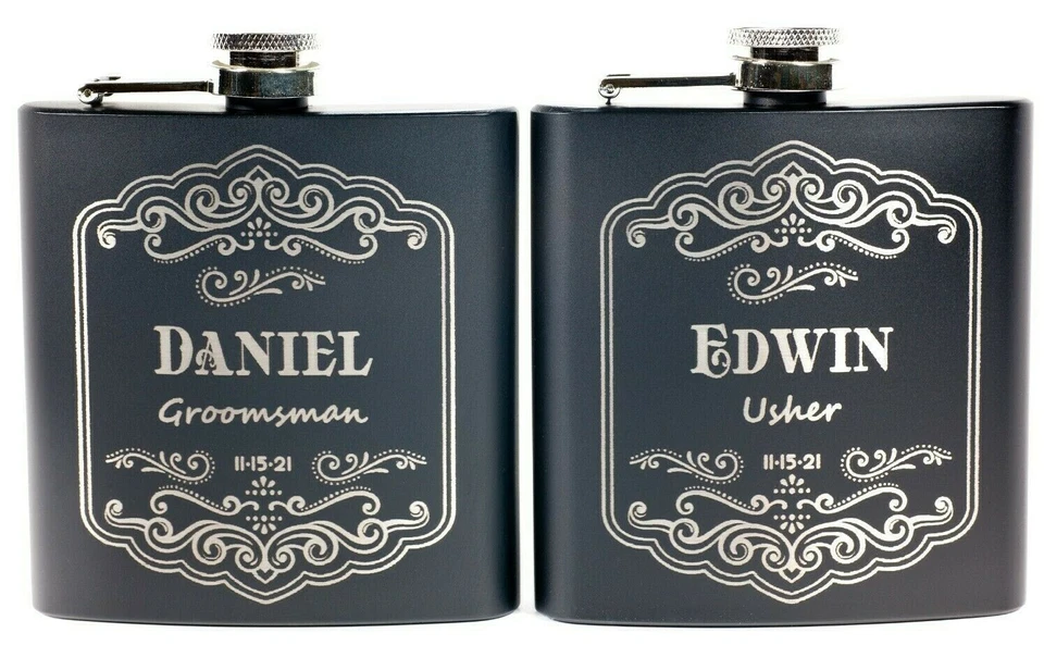 Frasco de regalo personalizado para padrinos de boda, frasco de boda personalizado para soltero, novios Foto 2 de 2