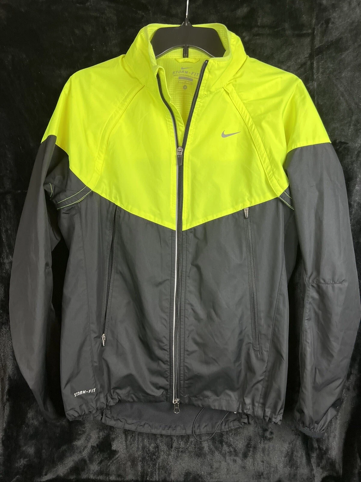 Nike Storm-Fit Full Front Zip Unisex Yell/Blk Jacket SzSm Removable Sleeves Golf