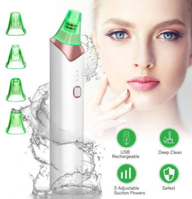 Blackhead Remover, USB Rechargeable Electric Facial Pore Cleanser, 3 Adjustable