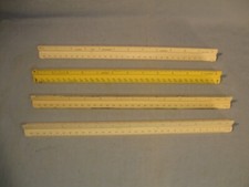 Lot of 4 Vintage 3 Sided Triangle Drafting Engineering Rulers