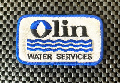 OLIN WATER SERVICES EMBROIDERED SEW ON PATCH CHENICALS AMMUNITION 3 1/2 x 2'' NOS