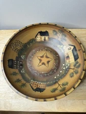 CWI Gifts Golden Countryside Primitive Country Wood Bowl