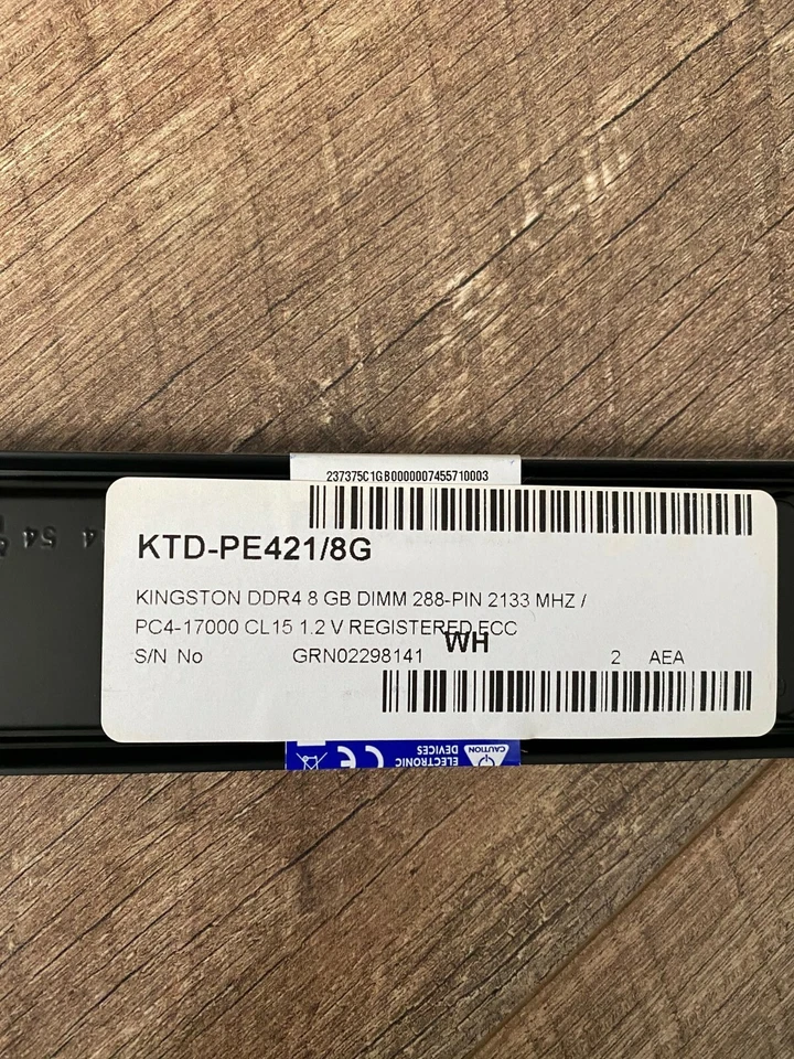 Kingston Dell KTD-PE421/8G 8GB DDR4 2133Mhz ECC Registered Memory RAM DIMM - Image 3 of 4