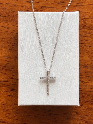 Sterling Silver 925 Cz Cross Pendant 