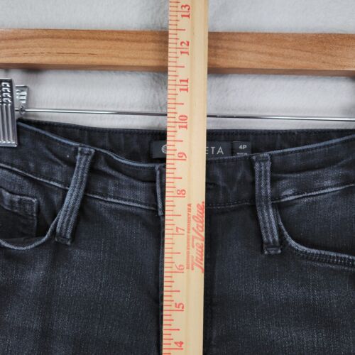 Athleta Jeans Women 4 Petite Black Sculptek Wide Leg Crop Mid Rise Casual Denim - Picture 4 of 12