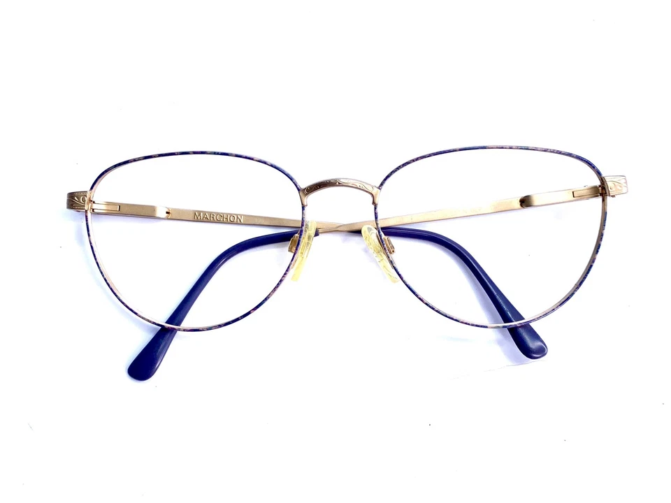 Gafas ovaladas doradas mate Marchon de colección violeta seda satinada CEO 100 55 18 135 Foto 4 de 4