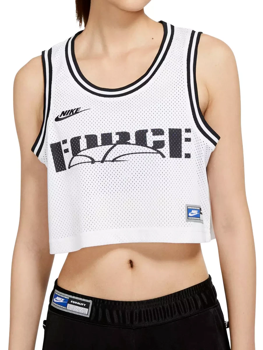 Nike Women's Sportswear Cropped Basketball Jersey, XL, White