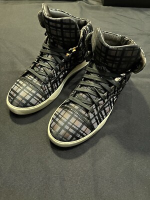 LANVIN ITALY MADE PLAID MENS HITOP 11 FITS 11.5 44.5 SHOES  display picture 3