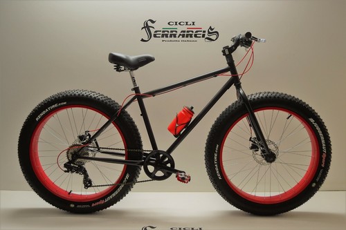 bici bicicletta fat bike 26 9v in acciaio nero rosso | eBay