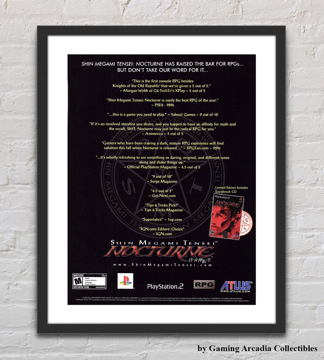 Shin Megami Tensei Nocturne PS2 Glossy Promo Ad Poster Unframed 
