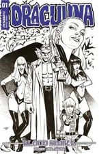Draculina Blood Simple #1 cover X Sta Maria b&w 7 copy FOC incentive variant