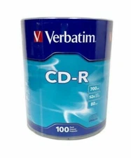 100 VERBATIM 96524 Blank 52X CD-R CDR Logo Branded 700MB Media Disc 