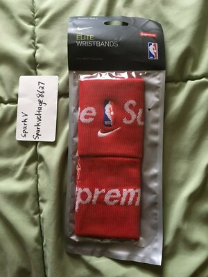 Supreme x NBA SS19 Red NBA Wristbands BRAND NEW | eBay