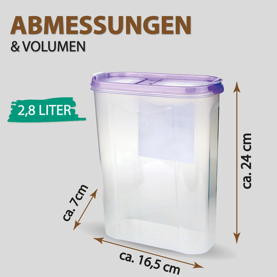 Vorratsdosen 1,4 - 4,5 L Müslispender Schüttdosen Müslidosen Frischhaltedosen - Bild 3 von 4