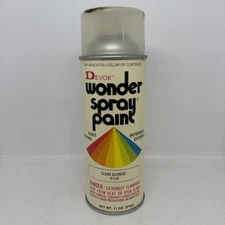 Vintage 1980’s DEVOE Clear Acrylic - 9200 Wonder  Paper Label spray paint can