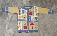 Vintage Kids Noahs Ark Cardigan Sweater