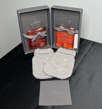 Restoration Hardware Grey Mini Cashmere Mitten Hand Warmers w/Inserts Box Damage
