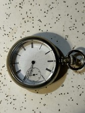 Longines Antique Silver Pocket Watch Roman Numerals Mechanical 1880s