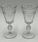 Waterford Crystal Alana Rummer Glasses Set of 2 Made in Ireland Diamond Cut VTG