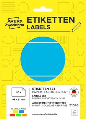 AVERY Zweckform Vielzweck-Eiketten, 98 x 51 mm, farbig