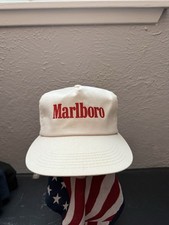 Vintage Marlboro K-Products Tobacciana Cap Hat Snapback 80s 90s RARE White