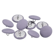 10pcs 23mm Fabric Cloth Covered with Metal Shank Round Sewing Buttons, Purple