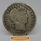 1908-D Barber Silver Dime, 90% Silver - #C52274NQ